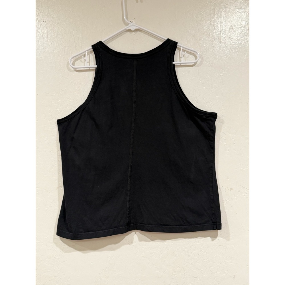 Everlane Organic Cotton Cut-Off Tank Top Black XL High Neck Ribbed Minimalist - Picture 3 of 5